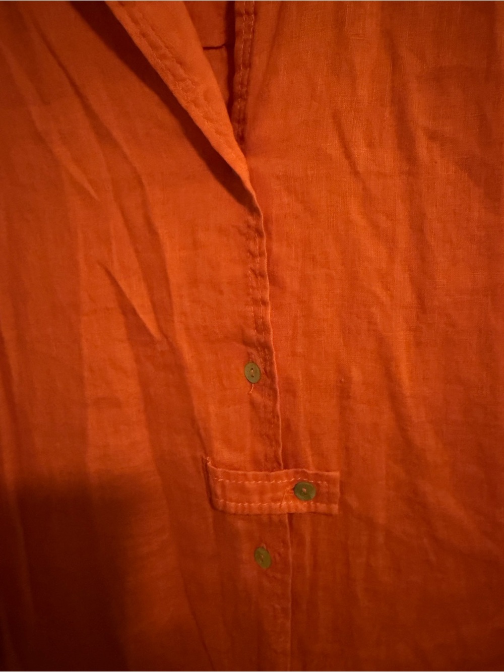 Zara Orange Linen Maxi Shirt Dress - Picture 5 of 5